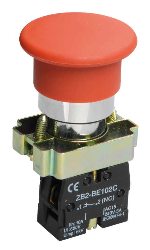 Кнопка IEK LAY5-BC41 "Грибок" без подсветки красн. 1з BBG70-BC-K04