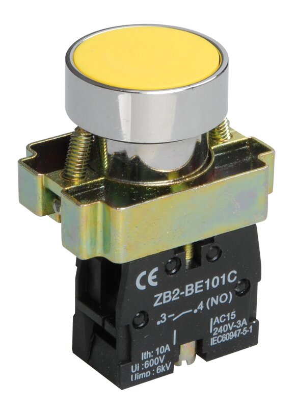 IEK BBT60-BA-K05 Кнопка LAY5-BA51 без подсветки жёлтая 1з