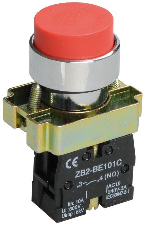 IEK BBT70-BL-K05 Кнопка LAY5-BL41 без подсветки красная 1з
