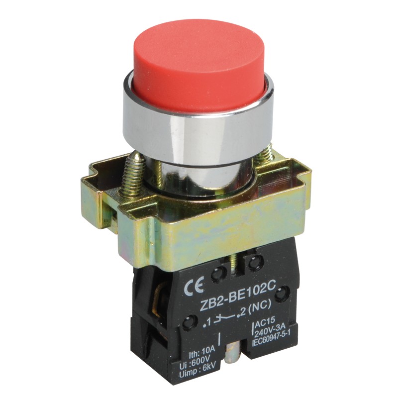 Кнопка управления без подсветки IEK LAY5-BL42, d=22мм, 1NC, красная
