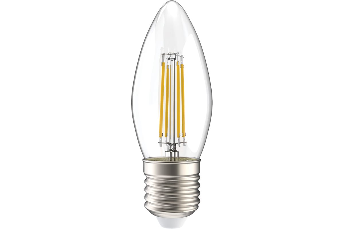 Лампа светодиодная LED IEK 5вт Е27 белый свеча FILAMENT LLF-C35-5-230-40-E27-CL