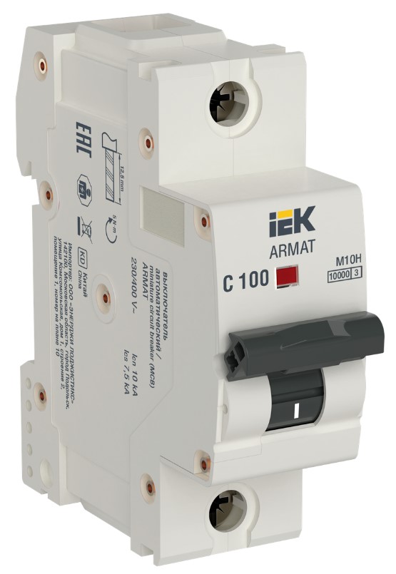 Автоматический выключатель IEK ARMAT M10H 1P C 100A