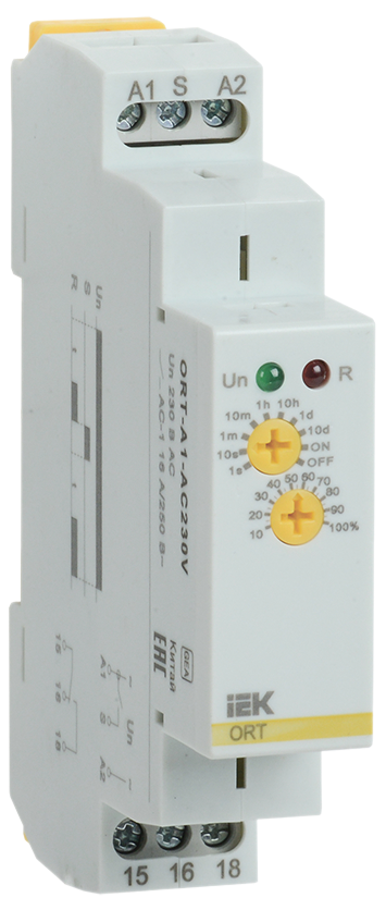 Реле задержки включения ORT. 1 контакт 230 В AС IEK ORT-A1-AC230V IEK