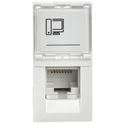 Розетка компьютерная IEK PRIMER RJ45 UTP кат. 6 (1 модуль) РКИ-10-00-П-6 белая