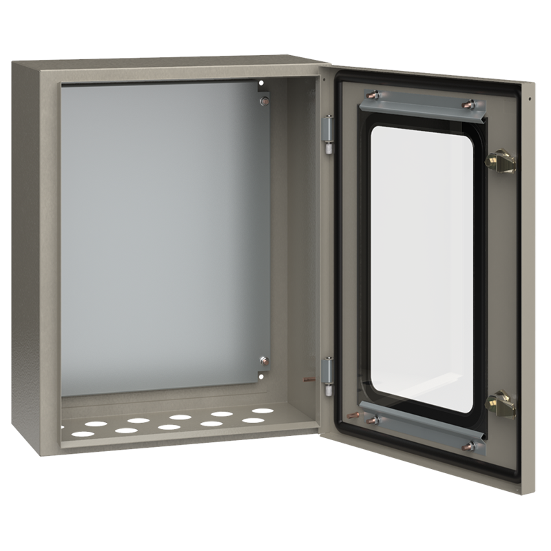 Корпус металлический IEK ЩМП-2-0 У2 IP54 с монтажной панелью с прозрачной дверцей 500х400х220мм (ВхШхГ)