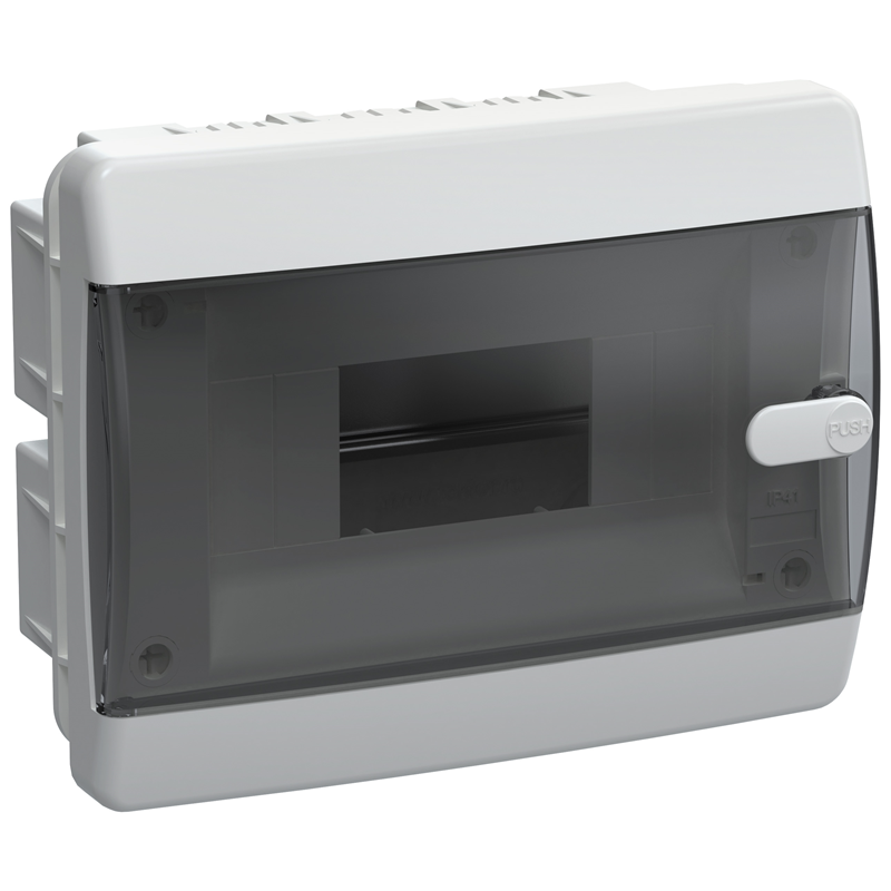 Корпус пластиковый IEK UNION Compact ЩРВ-П-8 IP41 черная прозрачная дверь