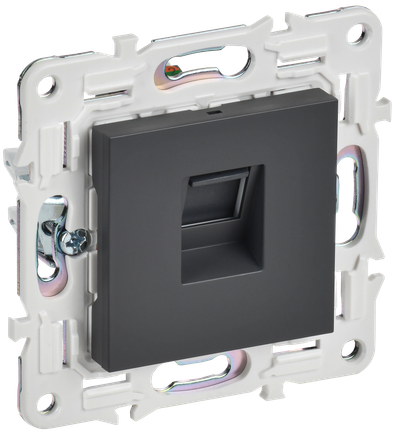 Розетка компьютерная IEK SKANDY SK-K10-1-K48 титан RJ45 кат.5E SK-K01T