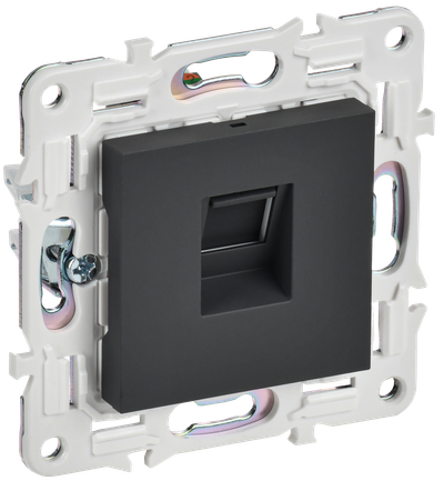 Розетка компьютерная IEK SKANDY SK-K10-1-K53 графит RJ45 кат.5E SK-K01G