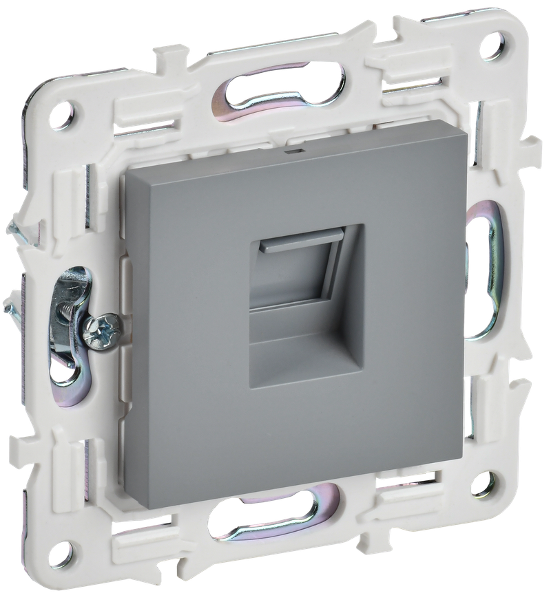 Розетка IEK SKANDY компьютерная RJ45 кат.6 SK-K02Gr серый