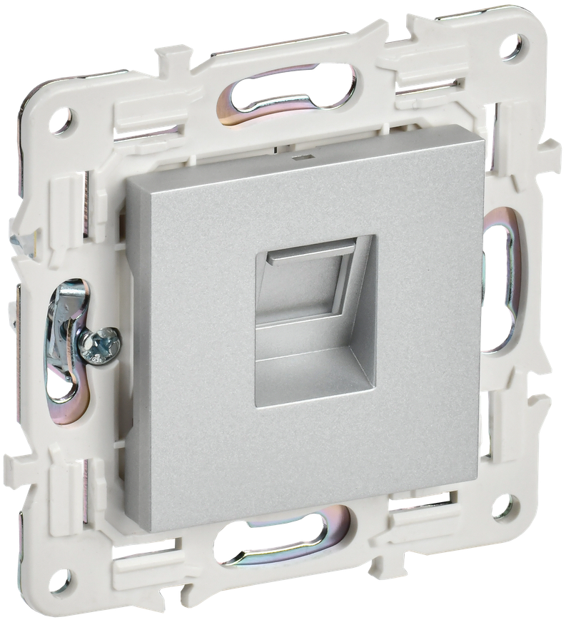 Розетка IEK SKANDY компьютерная RJ45 кат.6 SK-K02S серебряный