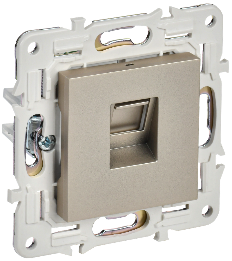 Розетка IEK SKANDY компьютерная RJ45 кат.6 SK-K02Sh шампань