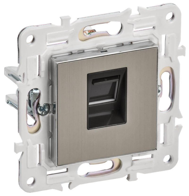 SKANDY Розетка компьютерная RJ45 кат.6 SK-K02N металл никель IEK купить с доставкой по РФ