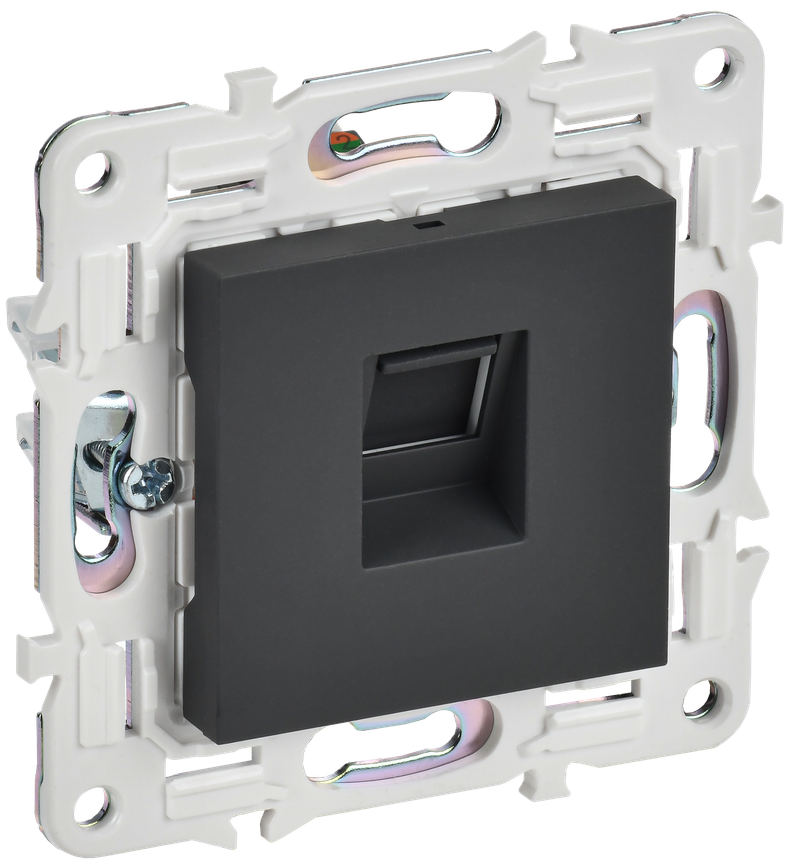 Розетка IEK SKANDY компьютерная RJ45 кат.6 SK-K02G графит