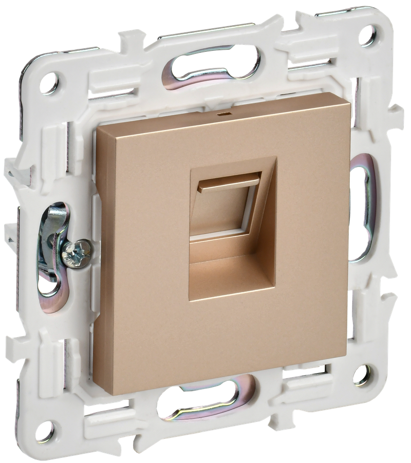 Розетка IEK SKANDY компьютерная RJ45 кат.6 SK-K02Sa песочный