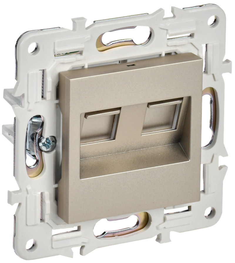 Розетка IEK SKANDY компьютерная двойная RJ45 кат.5E SK-K03Sh шампань