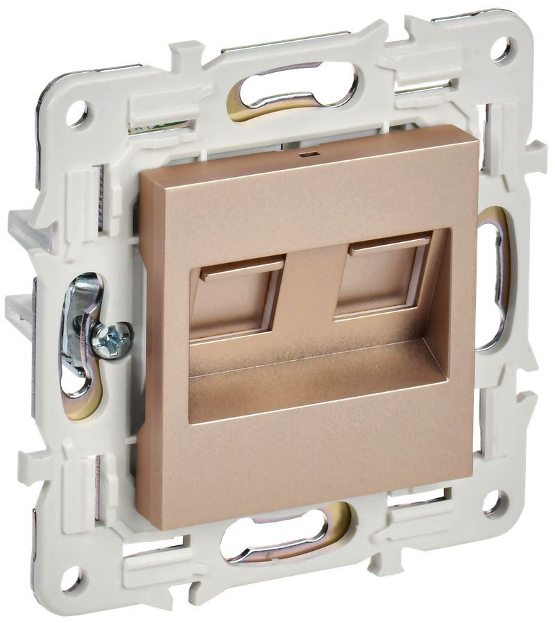 Розетка IEK SKANDY компьютерная двойная RJ45 кат.5E SK-K03Sa песочный