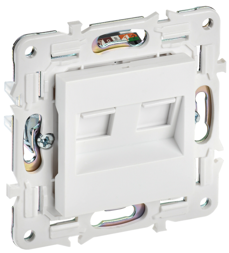 Розетка IEK SKANDY компьютерная двойная RJ45 кат.6 SK-K04W арктический белый