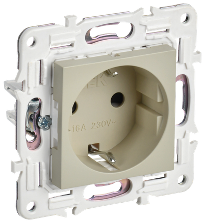 Розетка IEK SKANDY c заземлением без защитных шторок 16А SK-R05B бежевый