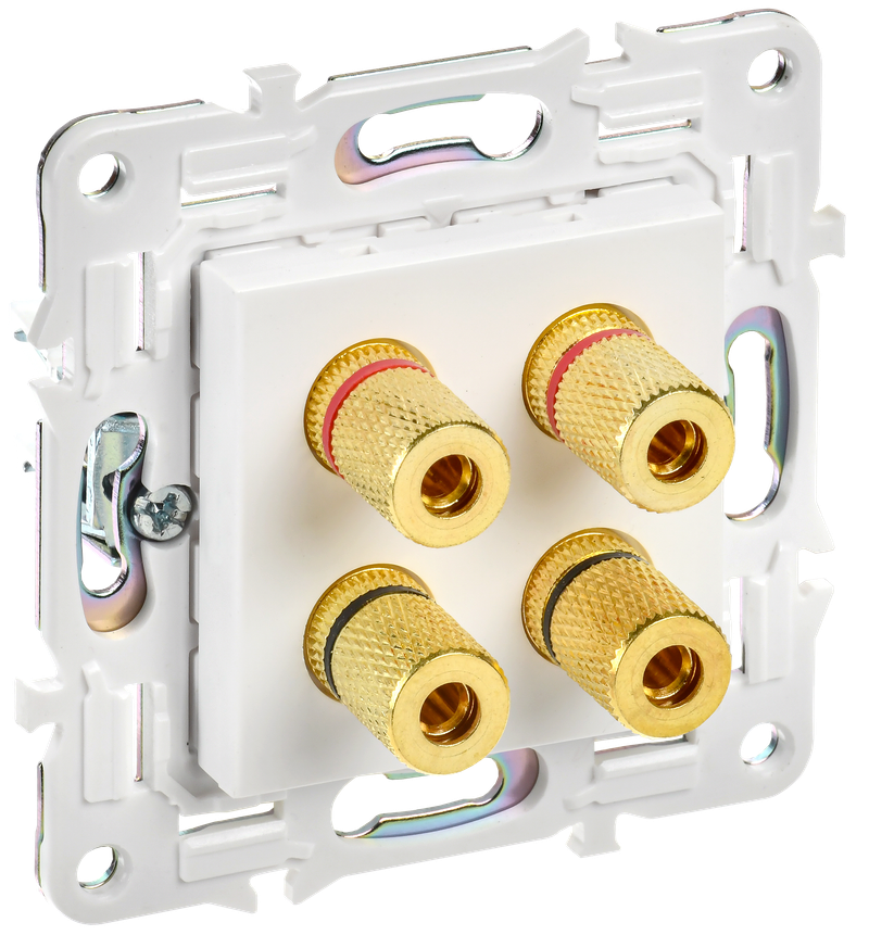 Аудиорозетка IEK SKANDY 4-местная SK-A01W арктический белый SKANDY SK-S40-K01