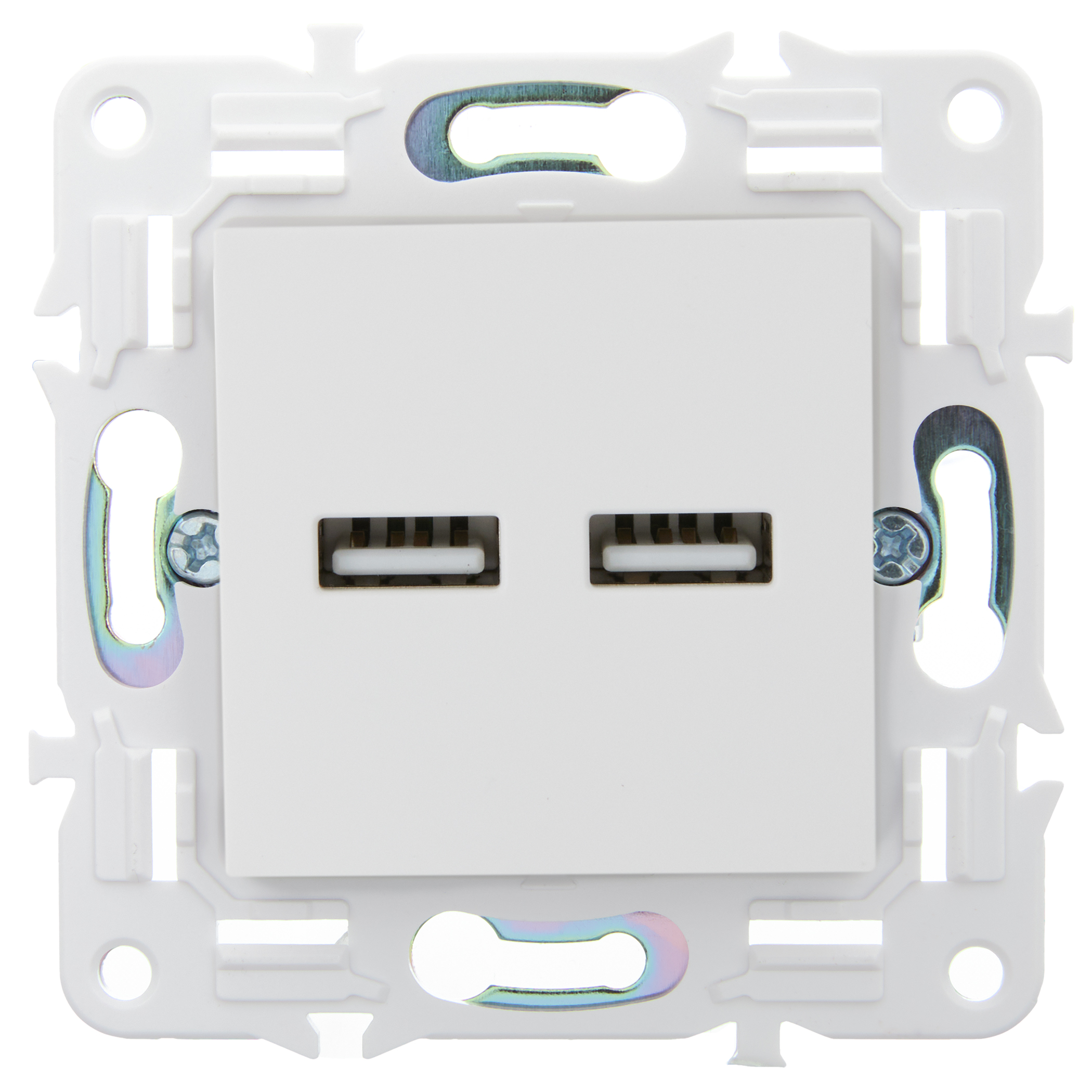 Розетка IEK серии SKANDY USB A+A 3,1А SK-R15W арктический белый SK-U21-D31-K01