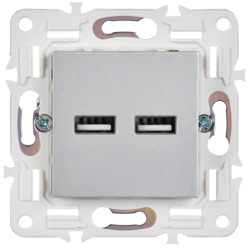 Розетка USB A+A 3,1А SK-R15S серебряный SKANDY SK-U21-D31-K23 IEK