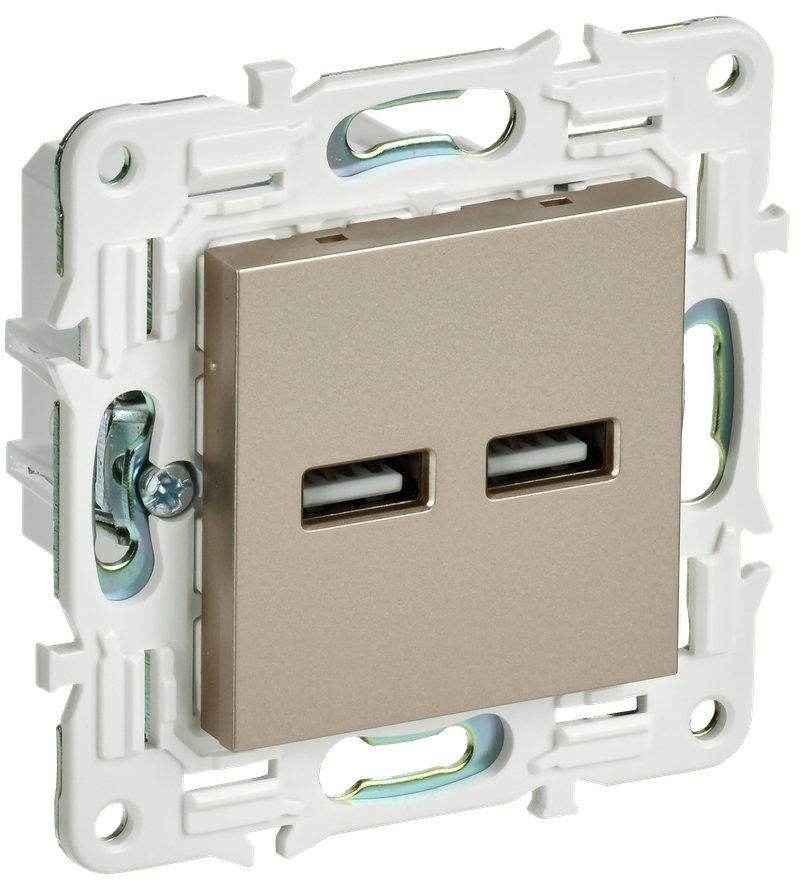 SKANDY Розетка USB A+A 3,1А SK-R15Sh шампань IEK