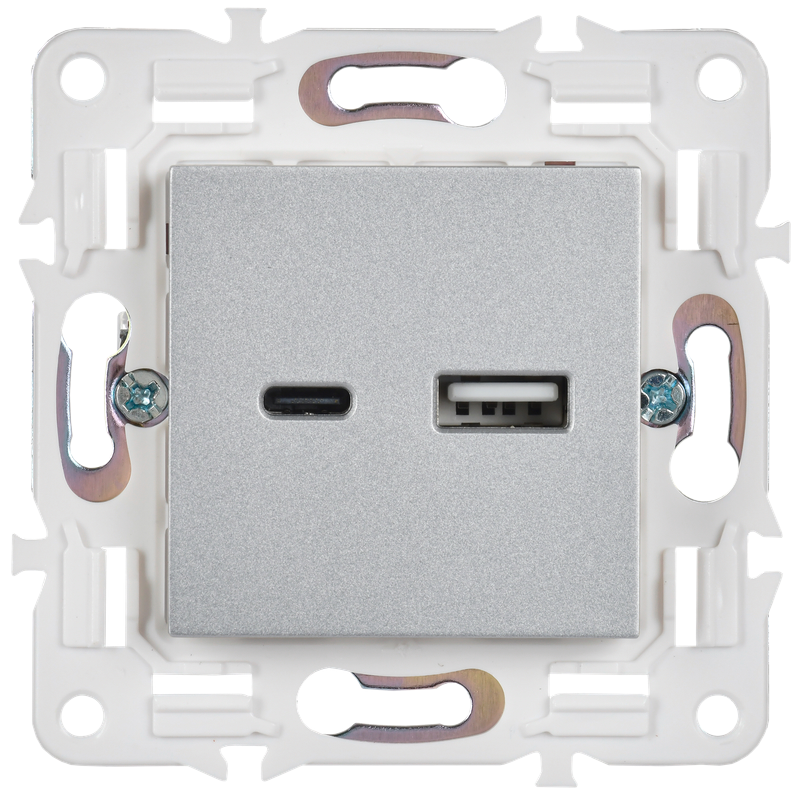 Розетка USB A+C 18Вт SK-R13S серебряный SKANDY SK-U22-018-K23 IEK