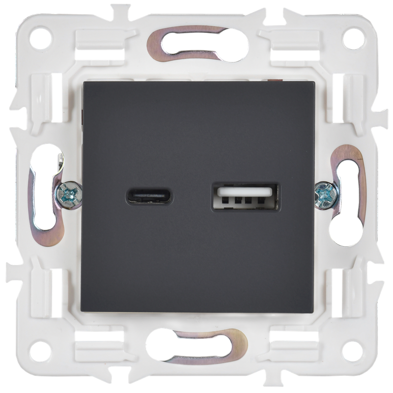 Розетка USB A+C 18Вт SK-R13T титан SKANDY SK-U22-018-K48 IEK