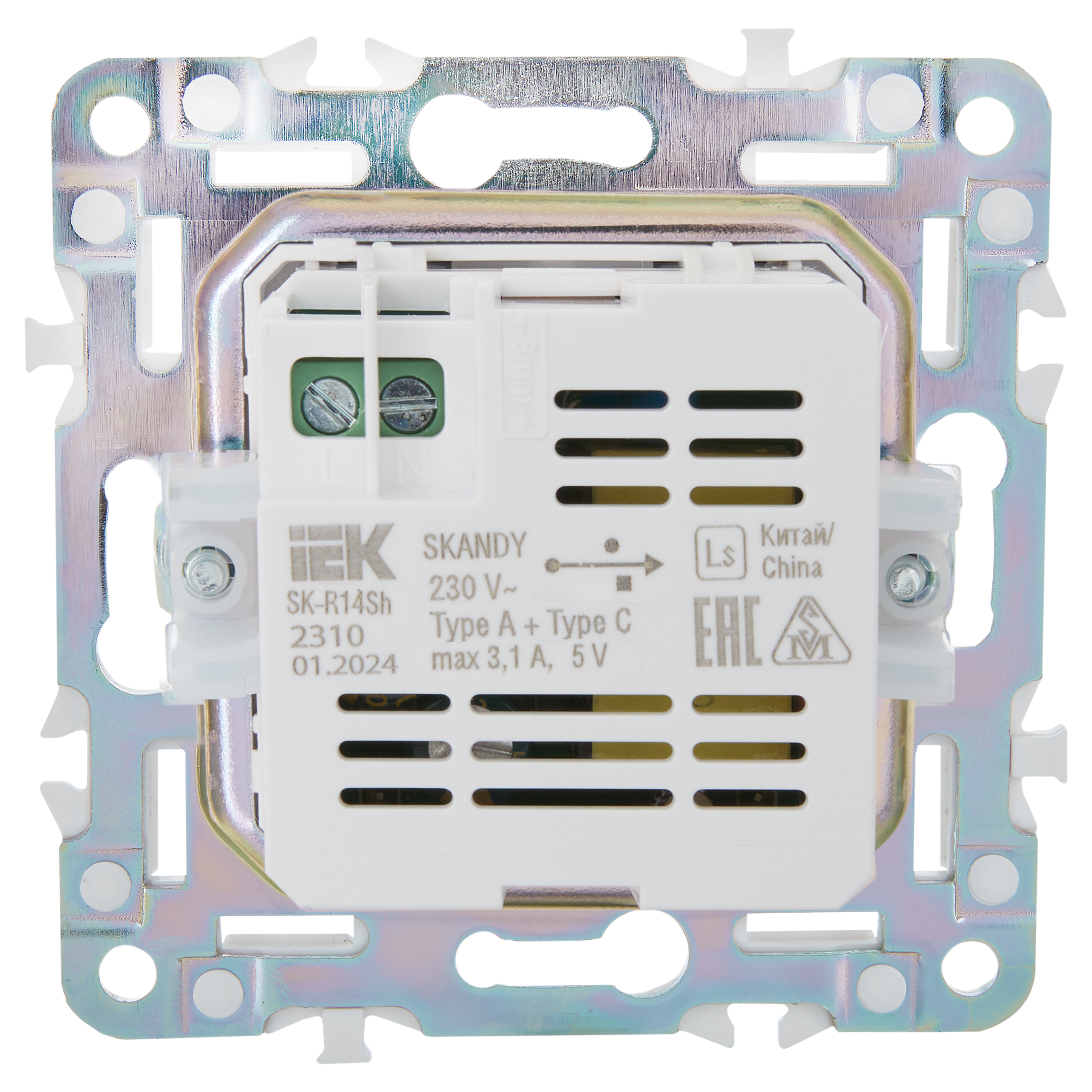 Розетка IEK серии SKANDY USB A+C 18Вт SK-R13Sa песочный SK-U22-018-K98 заказать со складов по всей России
