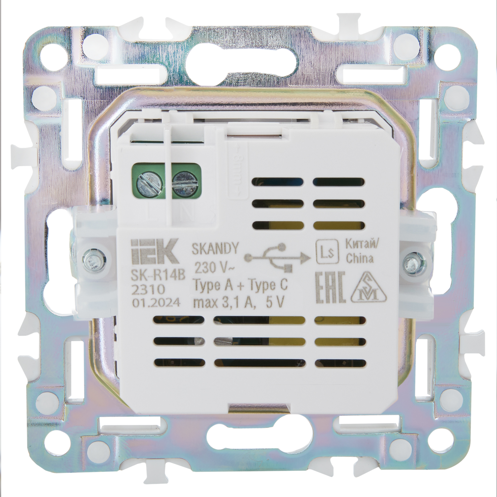 Розетка IEK серии SKANDY USB A+C 3,1А SK-R14B бежевый SK-U22-D31-K10 заказать со складов по всей России