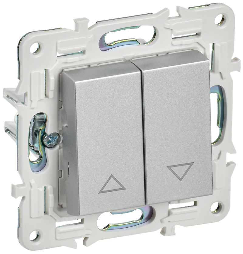 Выключатель жалюзи IEK 10А SK-V12S серебряный SKANDY SK-V15-0-10-K23