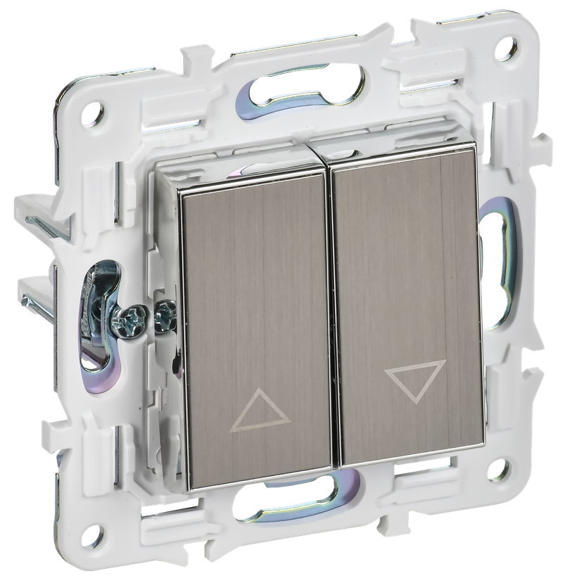 SKANDY Выключатель жалюзи 10А SK-V12N металл никель IEK