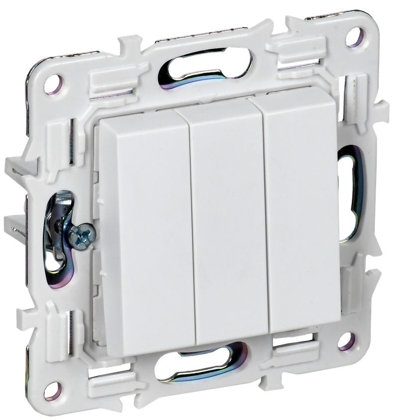 Выключатель 3-клавишный IEK 10А SK-V11W арктический белый SKANDY SK-V30-0-10-K01