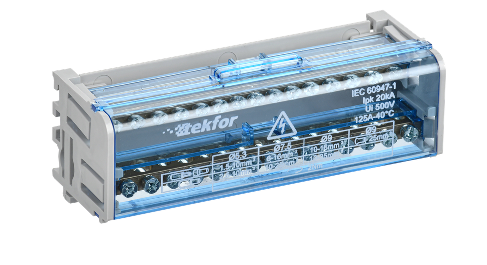 Шина IEK TEKFOR на DIN-рейку (кросс-модуль) ШНК 2х15 L+PEN