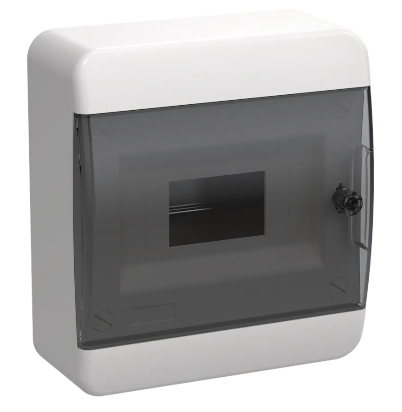 Корпус пластиковый TEKFOR IEK ЩРН-П-8 IP41 черная прозрачная дверь