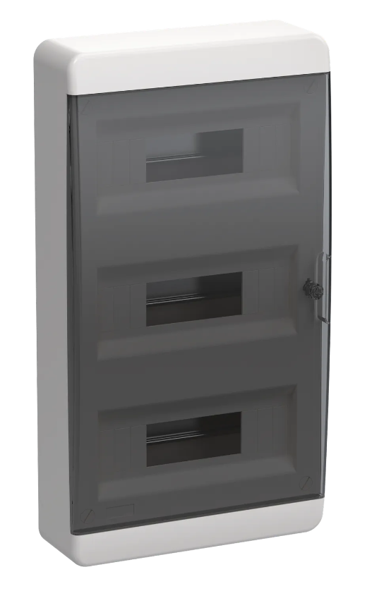 Корпус пластиковый TEKFOR IEK ЩРН-П-36 IP41 черная прозрачная дверь