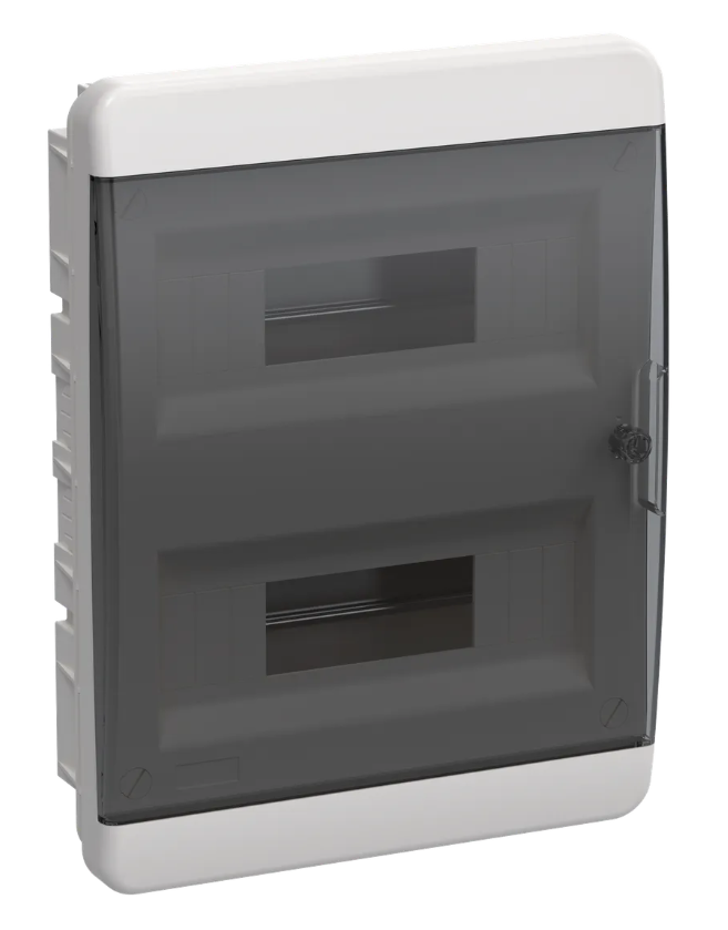 Корпус пластиковый TEKFOR IEK ЩРВ-П-24 IP41 черная прозрачная дверь