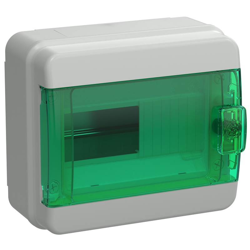 Корпус пластиковый IEK КМПн-8 IP65 зеленая прозрачная дверь TEKFOR
