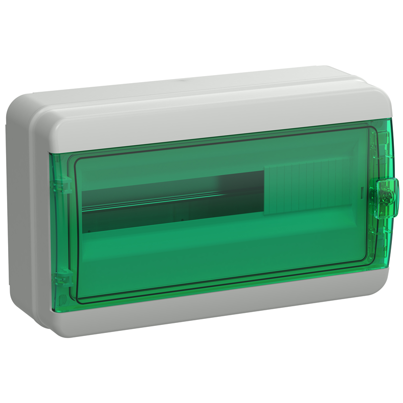 Корпус пластиковый IEK КМПн-18 IP65 зеленая прозрачная дверь TEKFOR
