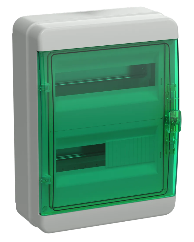 Корпус пластиковый TEKFOR IEK КМПн-24 IP65 зеленая прозрачная дверь