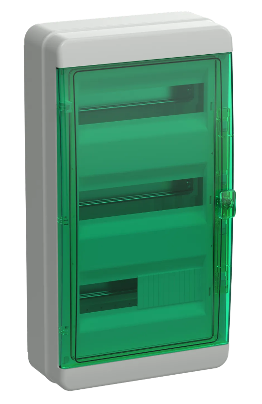 Корпус пластиковый TEKFOR IEK КМПн-36 IP65 зеленая прозрачная дверь