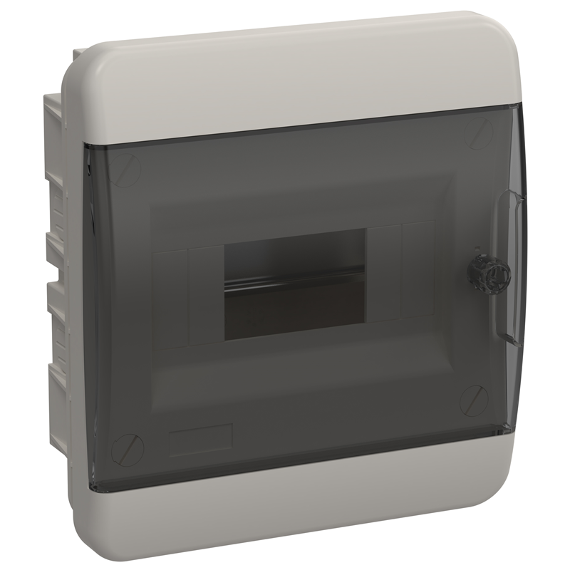 Корпус пластиковый IEK ЩРВ-П-8 IP41 черная прозрачная дверь TEKFOR