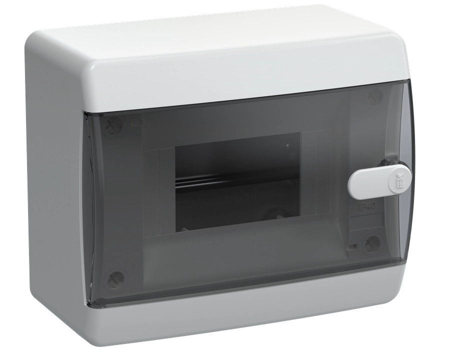 Корпус пластиковый IEK ЩРН-П-6 IP41 черная прозрачная дверь UNION Compact