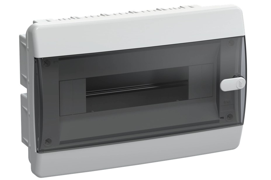 Корпус пластиковый IEK ЩРВ-П-12 IP41 черная прозрачная дверь UNION Compact