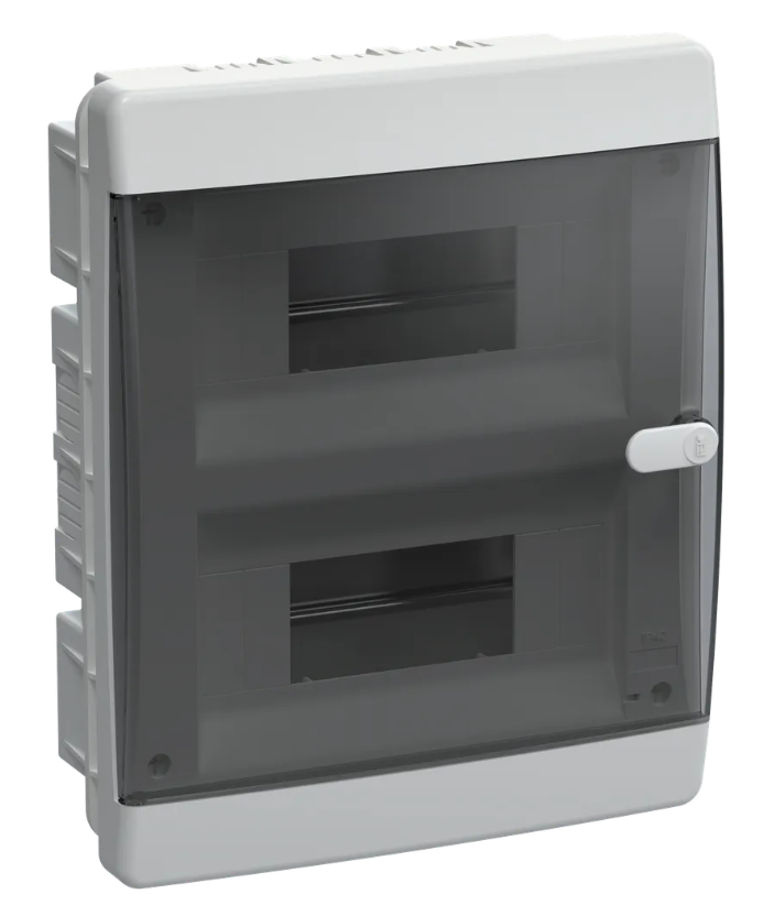 Корпус пластиковый IEK UNION Compact ЩРВ-П-18 IP41 черная прозрачная дверь