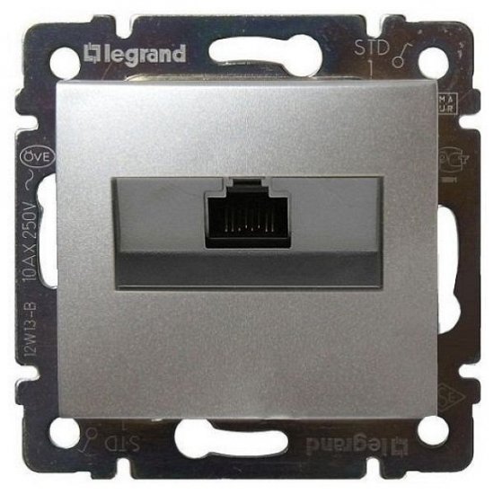 Розетка IEK VALENA DIY TV проходная алюм.