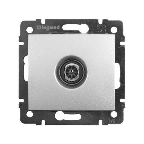 Розетка IEK VALENA DIY TV тип звезда алюм.