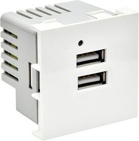 Розетка IEK USB A+A 4,2А 2 модуля Праймер РКЮ-23-40-П Белый