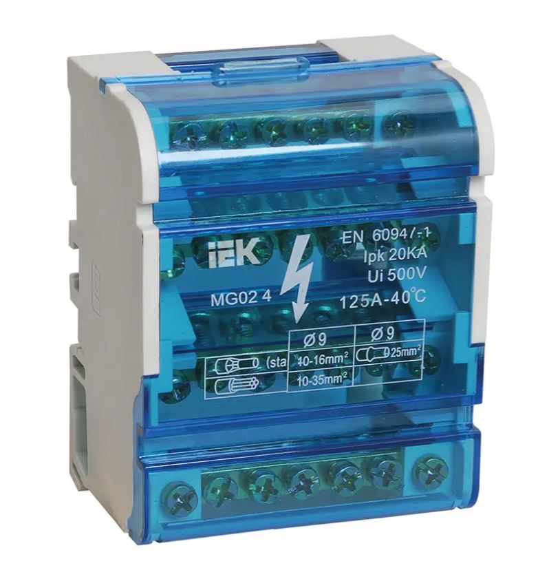Шина нулевая на DIN рейку IEK 4/7