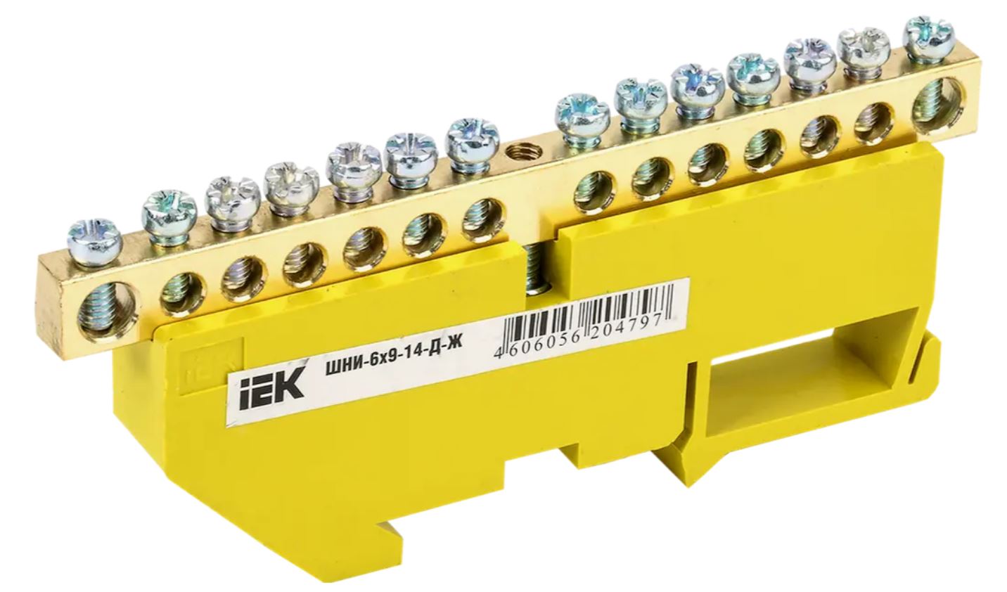 IEK YNN10-69-14D-K05 Шина нулевая на DIN-изоляторе ШНИ-6х9-14-Д-Ж